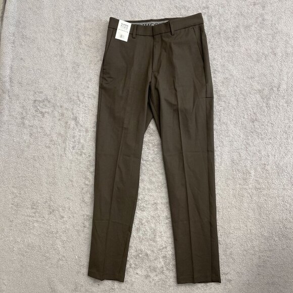 NEW Haggar Men's 30x32 Premium Flex Slim-Straight Dress Pants Brown - Picture 3 of 8